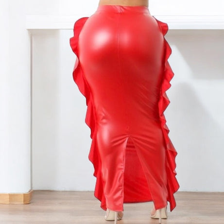 Sexy Red Maxi Skirt