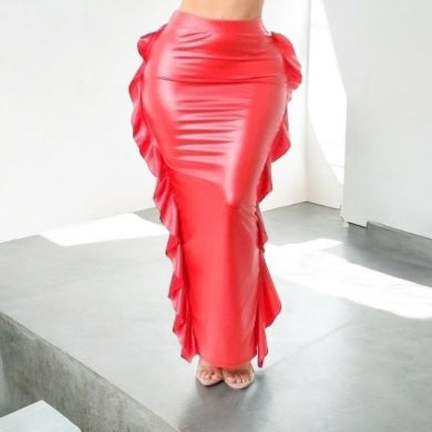 Sexy Red Maxi Skirt