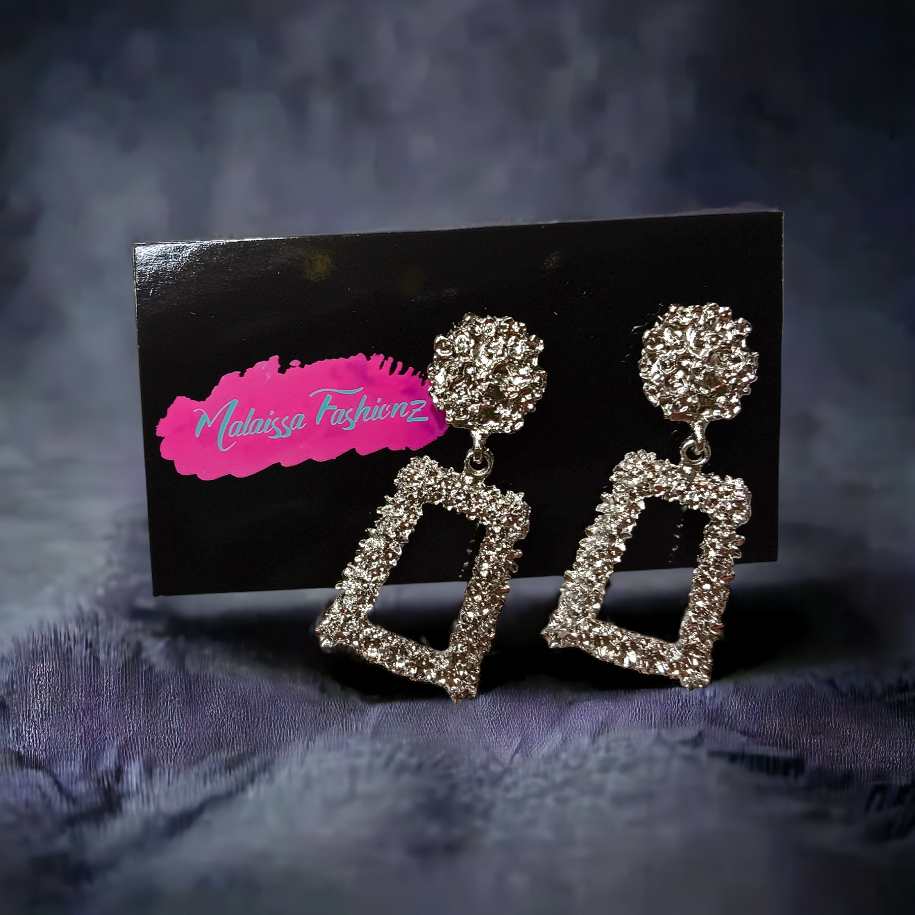 MFZ Brass Nugget Earrings Silver